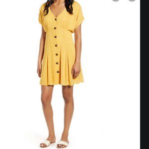 Orange NWT Nordstrom, Button-Front Mini Dress